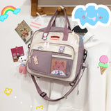 Nylon Shoulder Bags for Teen Girls Schoolbag Harajuku Student Tote Book Bags