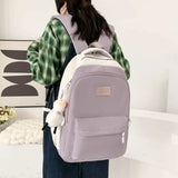 Nylon Backpack for Junior School Students Large Capacity Travel Bag