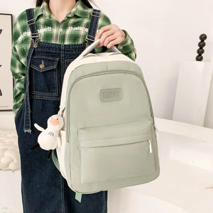 Nylon Backpack for Junior School Students Large Capacity Travel Bag