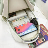 Nylon Backpack for Junior School Students Large Capacity Travel Bag
