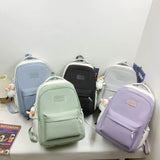 Nylon Backpack for Junior School Students Large Capacity Travel Bag