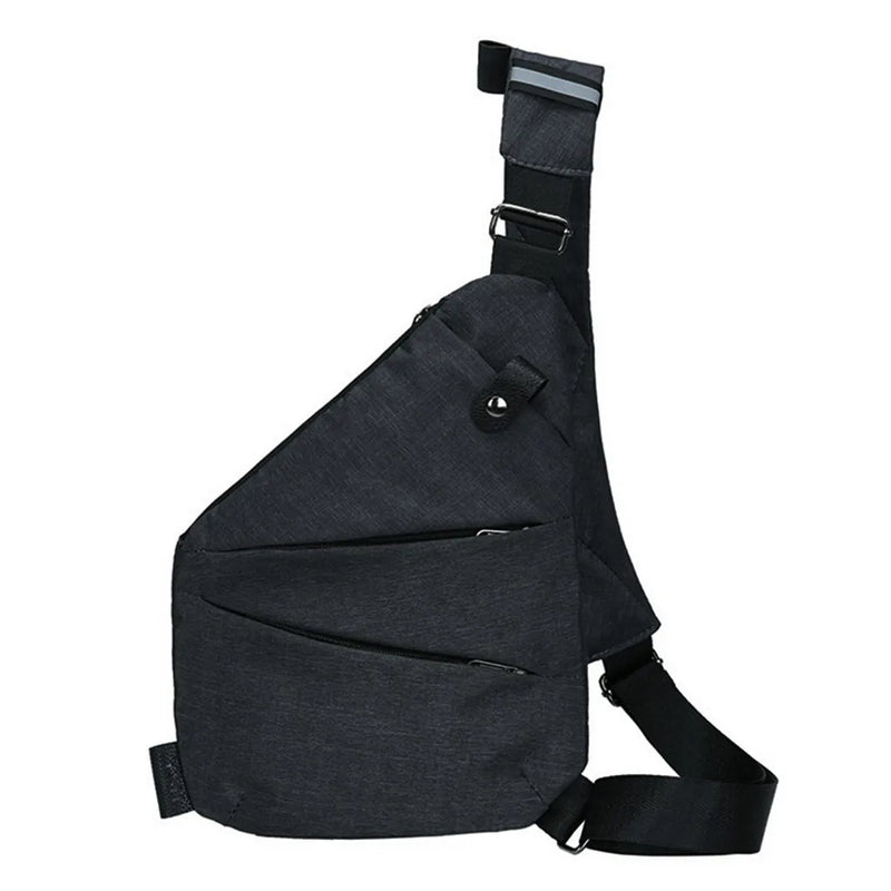 Canvas Sling Chest Bag Anti Theft Solid Crossbody Bag