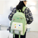 5pcs School Bags for Teen Girls Backpack Set Bookbag Shoulder Bag Pencil Bag
