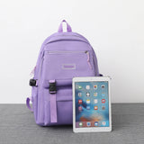 5pcs/set Purple School Bags for Teenage Girls Handbag Shoulder Bag Pencil Bag Se
