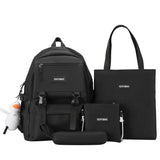 5pcs/set Purple School Bags for Teenage Girls Handbag Shoulder Bag Pencil Bag Se