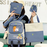 6pcs School Bags Teenage Girls Bookbag Handbag Shoulder Bag Student Laptop