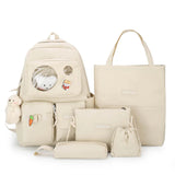 6pcs School Bags For Teenage Girls Kids College Student Laptop Backpack