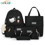6pcs School Bags For Teenage Girls Kids College Student Laptop Backpack