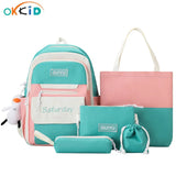 6pcs/set school bags for teenage girls handbag shoulder bag pencil bag set