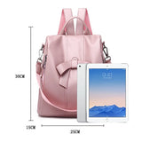 Girls Pink Leather Backpack Women Shoulder Bag Anti Theft Travel