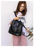 Girls Pink Leather Backpack Women Shoulder Bag Anti Theft Travel