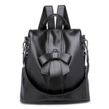 Girls Pink Leather Backpack Women Shoulder Bag Anti Theft Travel