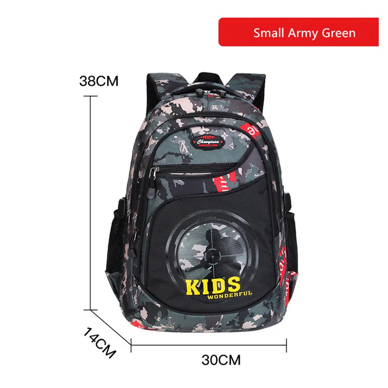 Boys Camouflage Backpack Waterproof Elementary School Bag