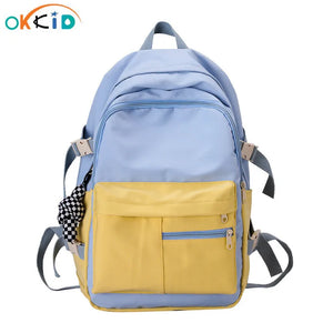 Yellow Student School Backpack for Teenage Girls