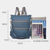 Red Waterproof Nylon School Backpack for Women