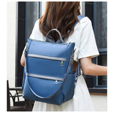 Red Waterproof Nylon School Backpack for Women