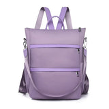 Red Waterproof Nylon School Backpack for Women