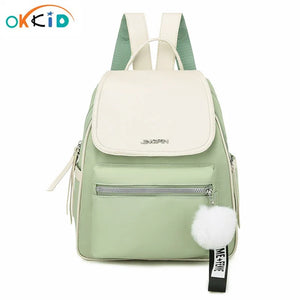 Women's Casual Travel Backpack Small School Bag Pink Green Bagpack