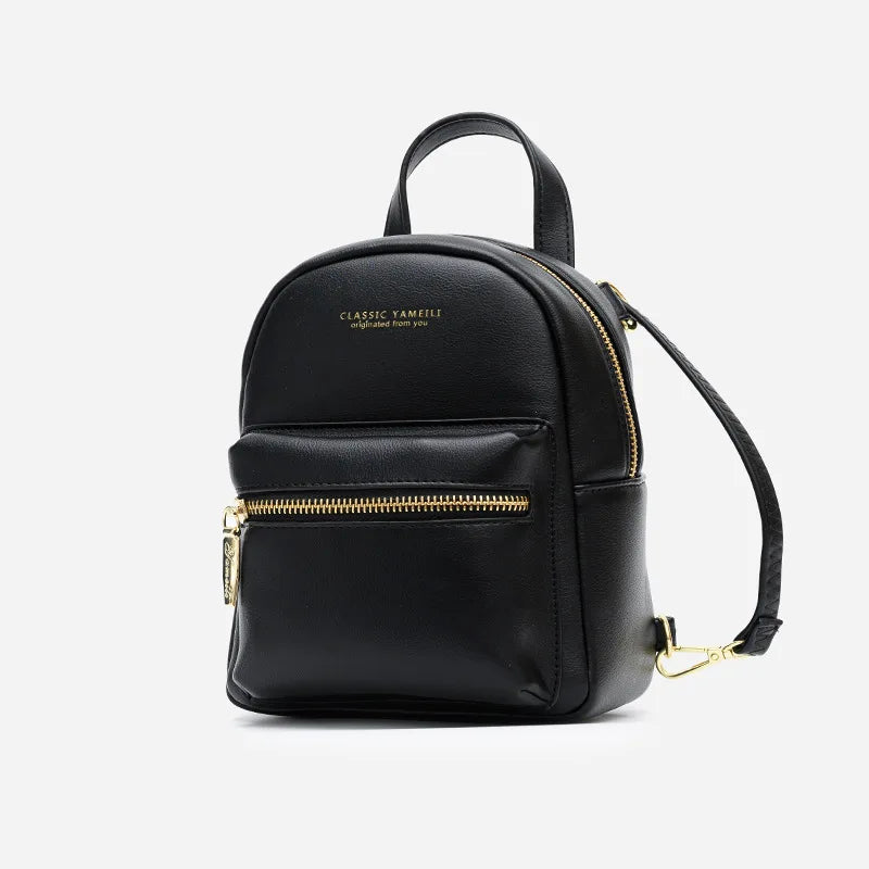 Small Leather Backpack for Women Mini Shoulder Bag