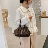 Women's Pu Leather Shoulder Bag Dumpling Clip Purse