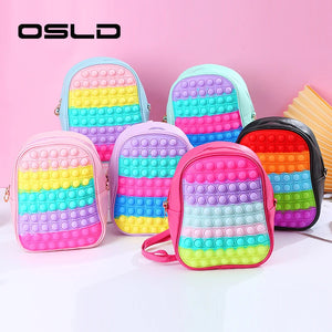 Girls' Rainbow Schoolbag Kindergarten Backpack Shoulder Bags