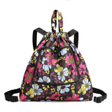 Girls Backpack Lightweight Foldable Women's Sports Drawcord Nylon Print Large