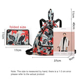 Girls Backpack Lightweight Foldable Women's Sports Drawcord Nylon Print Large