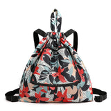 Girls Backpack Lightweight Foldable Women's Sports Drawcord Nylon Print Large
