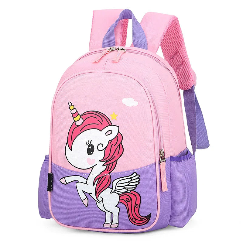 Girls School Pink Backpack Unicorn Cartoon Printing