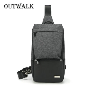 Men's Crossbody Bags USB Chest Bag Messenger Bag Nylon Shoulder Bags