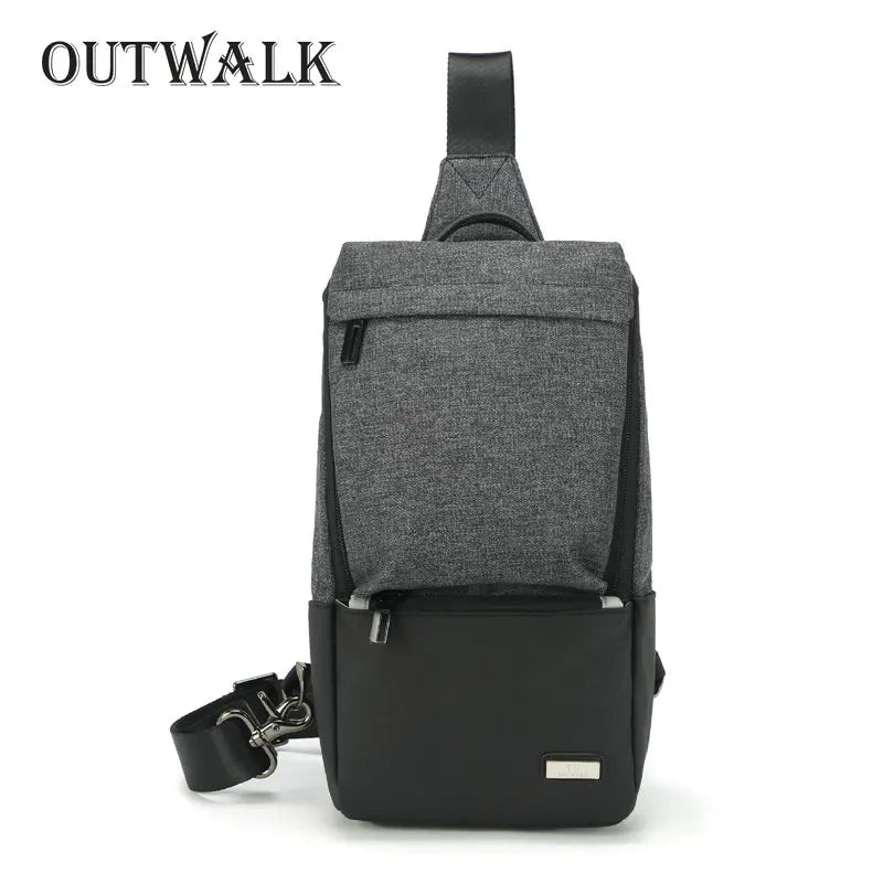 Men's Crossbody Bags USB Chest Bag Messenger Bag Nylon Shoulder Bags