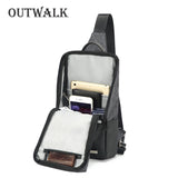 Men's Crossbody Bags USB Chest Bag Messenger Bag Nylon Shoulder Bags