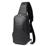Water Repellent Crossbody Bag for Men, 9.7 inch iPad Chest Bag with USB Charging