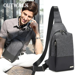 Men's Chest Bag Chest Pack Waterproof Sling Shoulder Strap Bag Male