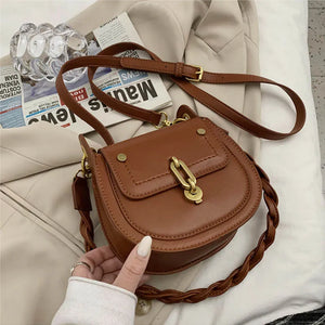 Leather Saddle Bag Women Crossbody Handbag Purse