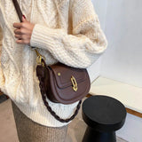 Leather Saddle Bag Women Crossbody Handbag Purse