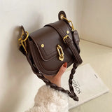 Leather Saddle Bag Women Crossbody Handbag Purse