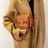 Leather Saddle Bag Women Crossbody Handbag Purse