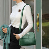 Office Ladies Bucket Bag PU Leather Large Capacity Shoulder Bag
