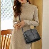 Office Ladies Bucket Bag PU Leather Large Capacity Shoulder Bag