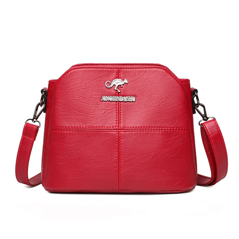 Office Ladies Bucket Bag PU Leather Large Capacity Shoulder Bag