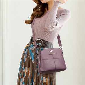 Office Ladies Bucket Bag PU Leather Large Capacity Shoulder Bag