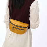 Oil Leather Waist Bags Women Travel Ladies Belt Crossbody Bag