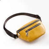 Oil Leather Waist Bags Women Travel Ladies Belt Crossbody Bag