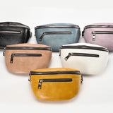 Oil Leather Waist Bags Women Travel Ladies Belt Crossbody Bag