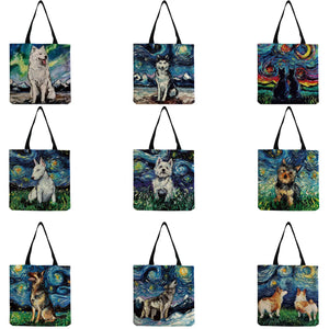 Oil Painting Dog Outdoor Tote Bag - Customizable