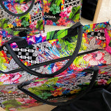 Oil Painting Handbag Plastic Travel Bags Waterproof Large Capacity