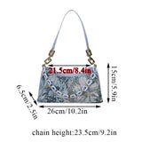 Oil Painting Printed Underarm Bag Retro Women Totes Shoulder Bags