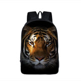 Oil Painting Tiger Backpack Polyester Comfortable Large Capacity School Bags