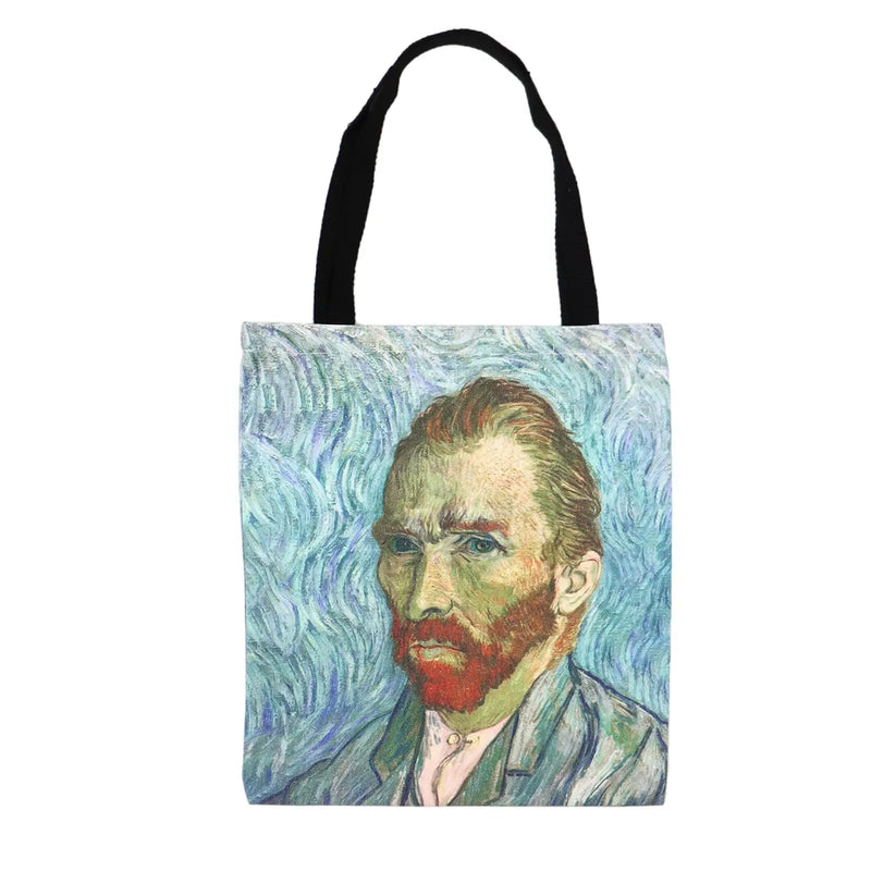 Oil Painting Tote Bag Lightweight Foldable Retro Big Capacity Shopping Bag